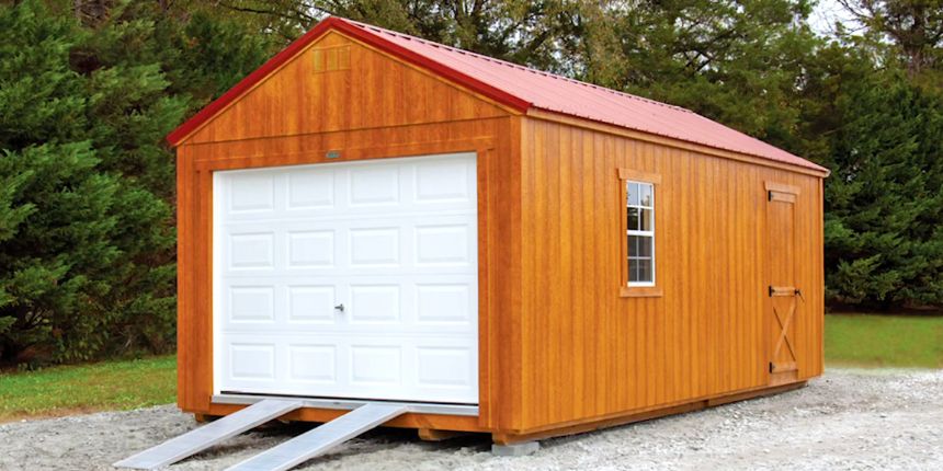 wood finished garage