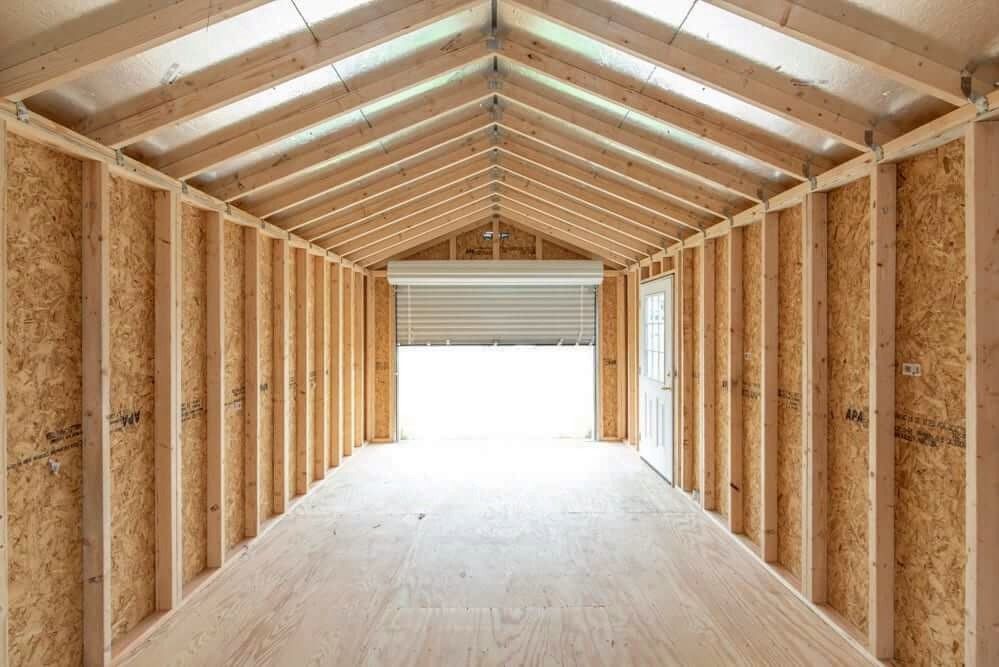 garage shed with high quality framing and radiant barrier