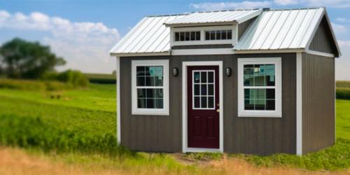 chalet in field