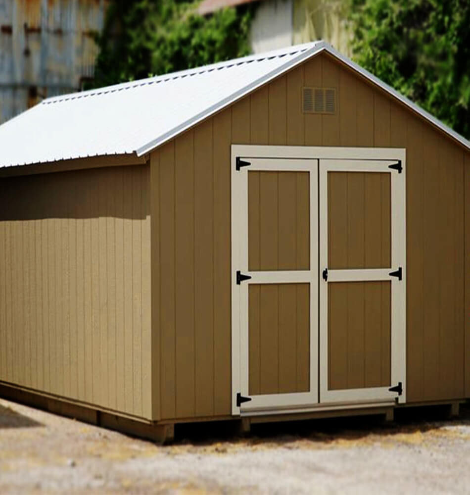 a spacious and practical outdoor storage solution for tools, equipment, and more