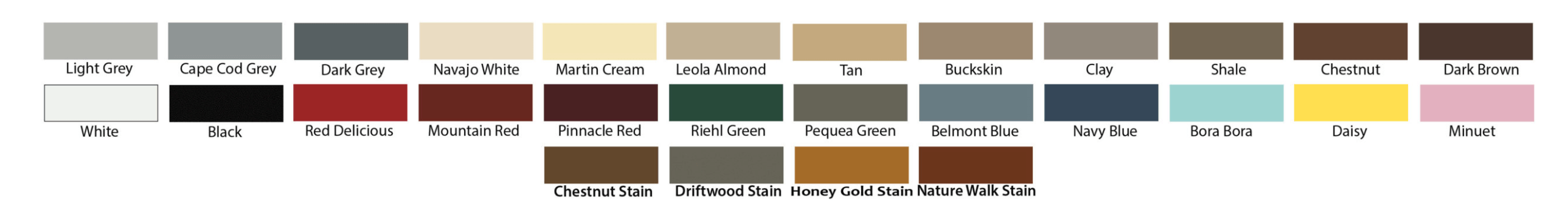 shed color palette showcasing a range of attractive color options for customers to choose from when selecting an outdoor shed