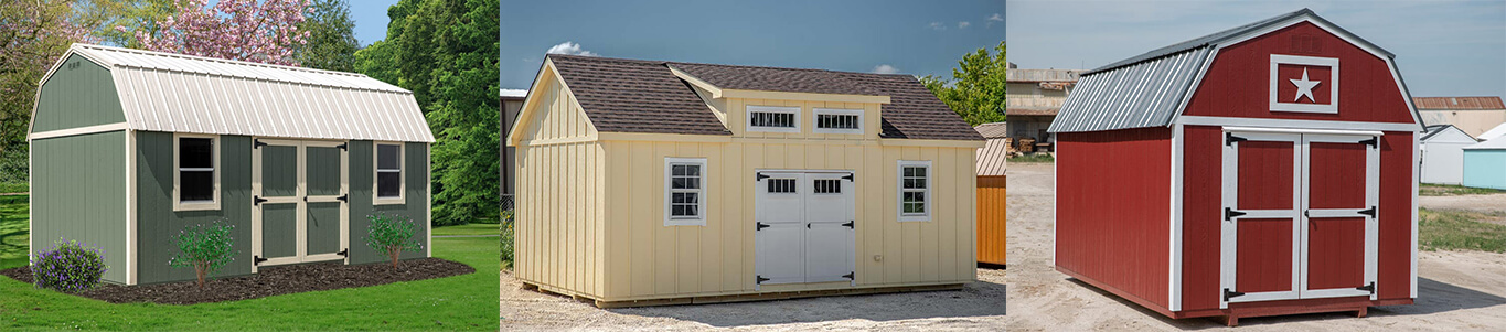 Lelands Barns lofted barns and chalet sheds, showcase a variety of stylish and functional storage solutions