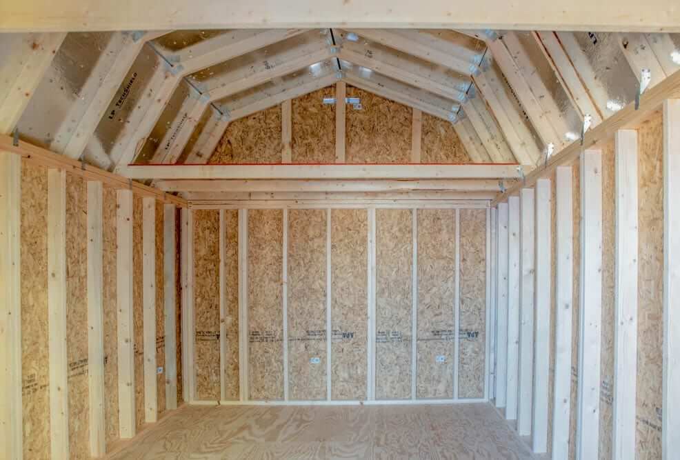Lofted Barn Interior, showcasing the spacious and versatile storage capabilities of the lofted barn design